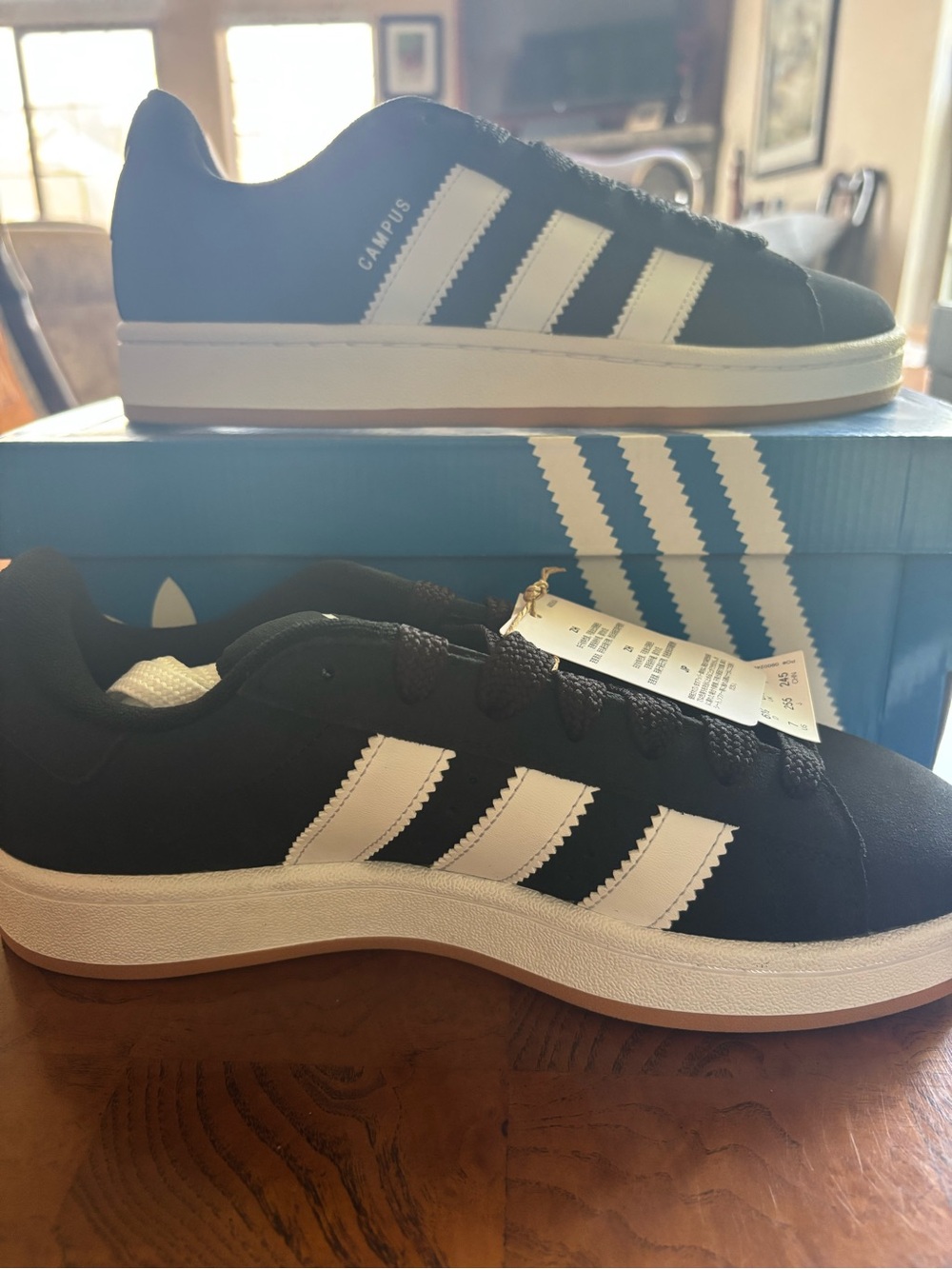 Adidas Campus Black & White Sneakers NWT Size 7 Youth